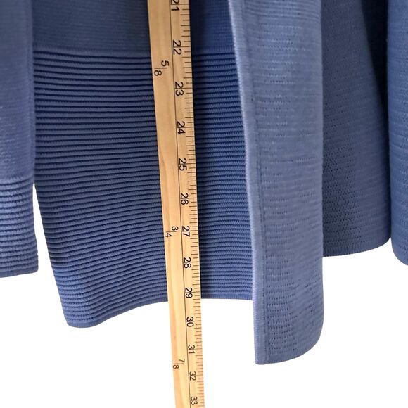 Talbots Womens Blue Knit Open Thick Rayon Ribbing Cardigan Sweater Size L - Picture 6 of 7